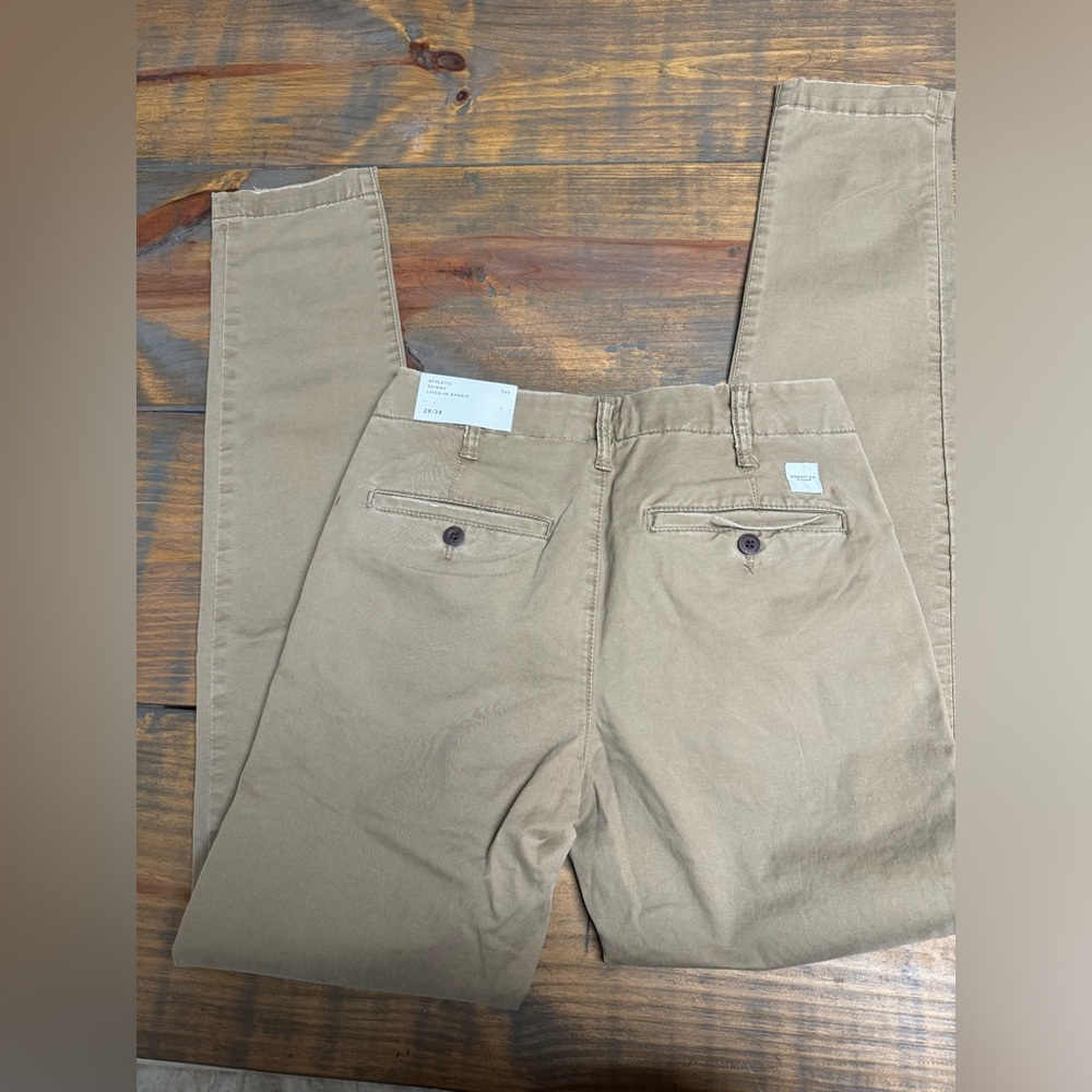 Athletic skinny lived in khakis